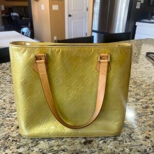 Louis Vuitton yellow Vernis Houston Monogram Tote Bag